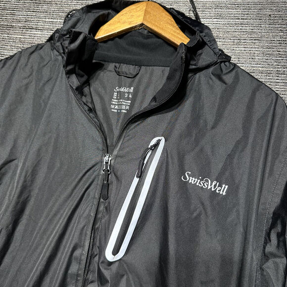 Swiss Well Jacket Men's L Black Hooded Full Zip - Picture 2 of 13